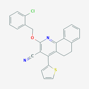 2-[(2-Chlorobenzyl)oxy]-4-(2-thienyl)-5,6-dihydrobenzo[h]quinoline-3-carbonitrile