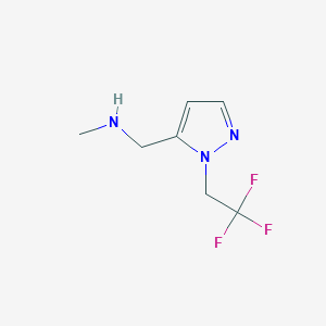 molecular formula C7H10F3N3 B2926104 Methyl{[1-(2,2,2-trifluoroethyl)pyrazol-5-yl]methyl}amine CAS No. 1345510-73-7