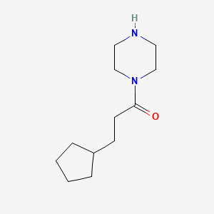 molecular formula C12H22N2O B2926107 3-Cyclopentyl-1-(piperazin-1-yl)propan-1-one CAS No. 423153-33-7