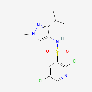 molecular formula C12H14Cl2N4O2S B2926111 2,5-dichloro-N-[1-methyl-3-(propan-2-yl)-1H-pyrazol-4-yl]pyridine-3-sulfonamide CAS No. 2094370-03-1