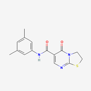 molecular formula C15H15N3O2S B2926115 N-(3,5-dimethylphenyl)-5-oxo-3,5-dihydro-2H-thiazolo[3,2-a]pyrimidine-6-carboxamide CAS No. 443329-64-4