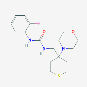 molecular formula C17H24FN3O2S B2926117 1-(2-Fluorophenyl)-3-[(4-morpholin-4-ylthian-4-yl)methyl]urea CAS No. 2380098-29-1