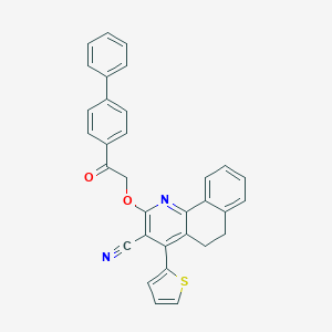 molecular formula C32H22N2O2S B292612 2-(2-[1,1'-Biphenyl]-4-yl-2-oxoethoxy)-4-(2-thienyl)-5,6-dihydrobenzo[h]quinoline-3-carbonitrile 