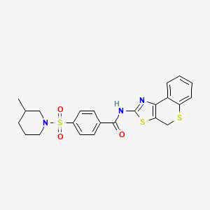 molecular formula C23H23N3O3S3 B2926122 4-((3-methylpiperidin-1-yl)sulfonyl)-N-(4H-thiochromeno[4,3-d]thiazol-2-yl)benzamide CAS No. 442557-15-5