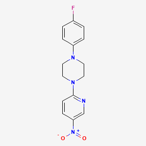 molecular formula C15H15FN4O2 B2926129 1-(4-Fluorophenyl)-4-(5-nitropyridin-2-yl)piperazine CAS No. 400088-82-6