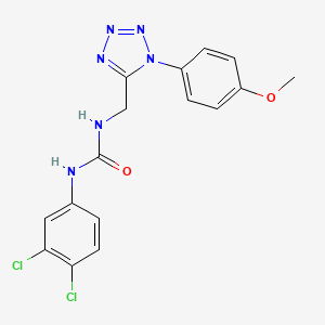 molecular formula C16H14Cl2N6O2 B2926132 1-(3,4-二氯苯基)-3-((1-(4-甲氧基苯基)-1H-四唑-5-基)甲基)脲 CAS No. 941964-66-5