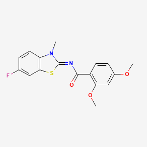molecular formula C17H15FN2O3S B2926158 (E)-N-(6-fluoro-3-methylbenzo[d]thiazol-2(3H)-ylidene)-2,4-dimethoxybenzamide CAS No. 441291-27-6