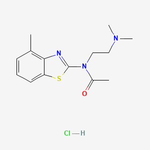 molecular formula C14H20ClN3OS B2926178 N-(2-(二甲氨基)乙基)-N-(4-甲基苯并[d]噻唑-2-基)乙酰胺盐酸盐 CAS No. 1217087-57-4