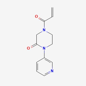 molecular formula C12H13N3O2 B2926184 4-Prop-2-enoyl-1-pyridin-3-ylpiperazin-2-one CAS No. 2176843-60-8