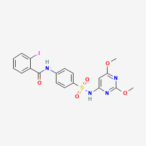molecular formula C19H17IN4O5S B2926185 N-{4-[(2,6-dimethoxypyrimidin-4-yl)sulfamoyl]phenyl}-2-iodobenzamide CAS No. 311326-79-1