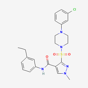 3-((4-(3-chlorophenyl)piperazin-1-yl)sulfonyl)-N-(3-ethylphenyl)-1-methyl-1H-pyrazole-4-carboxamide