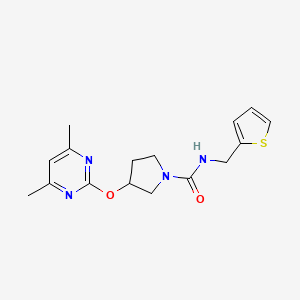 3-((4,6-dimethylpyrimidin-2-yl)oxy)-N-(thiophen-2-ylmethyl)pyrrolidine-1-carboxamide