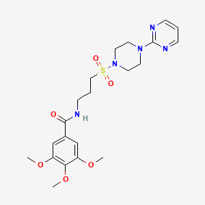 molecular formula C21H29N5O6S B2926209 3,4,5-三甲氧基-N-(3-((4-(嘧啶-2-基)哌嗪-1-基)磺酰基)丙基)苯甲酰胺 CAS No. 1021221-45-3