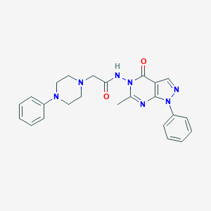 N-(6-methyl-4-oxo-1-phenyl-1,4-dihydro-5H-pyrazolo[3,4-d]pyrimidin-5-yl)-2-(4-phenyl-1-piperazinyl)acetamide