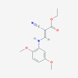 molecular formula C14H16N2O4 B2926220 2-氰基-3-[(2,5-二甲氧基苯基)氨基]丙-2-烯酸乙酯 CAS No. 92256-47-8