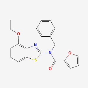 molecular formula C21H18N2O3S B2926224 N-苄基-N-(4-乙氧基苯并[d]噻唑-2-基)呋喃-2-甲酰胺 CAS No. 900004-58-2