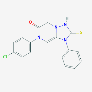 molecular formula C17H13ClN4OS B292623 7-(4-chlorophenyl)-1-phenyl-2-thioxo-1,2,3,7-tetrahydro[1,2,4]triazolo[1,5-a]pyrazin-6(5H)-one 