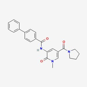 B2926232 N-(1-methyl-2-oxo-5-(pyrrolidine-1-carbonyl)-1,2-dihydropyridin-3-yl)-[1,1'-biphenyl]-4-carboxamide CAS No. 1207036-68-7