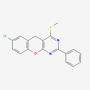 B2926235 7-chloro-4-(methylthio)-2-phenyl-5H-chromeno[2,3-d]pyrimidine CAS No. 866340-65-0