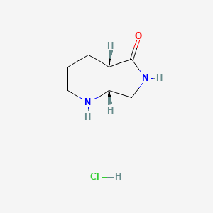 molecular formula C7H13ClN2O B2926237 (4As,7aR)-1,2,3,4,4a,6,7,7a-octahydropyrrolo[3,4-b]pyridin-5-one;hydrochloride CAS No. 2247105-26-4