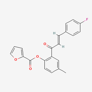 molecular formula C21H15FO4 B2926239 2-[(2E)-3-(4-氟苯基)丙-2-烯酰基]-4-甲基苯基呋喃-2-甲酸酯 CAS No. 433305-95-4