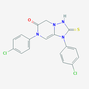 molecular formula C17H12Cl2N4OS B292624 1,7-bis(4-chlorophenyl)-2-thioxo-1,2,3,7-tetrahydro[1,2,4]triazolo[1,5-a]pyrazin-6(5H)-one 