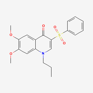 molecular formula C20H21NO5S B2926241 6,7-二甲氧基-3-(苯磺酰基)-1-丙基喹啉-4(1H)-酮 CAS No. 899214-95-0