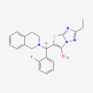B2926243 5-((3,4-dihydroisoquinolin-2(1H)-yl)(2-fluorophenyl)methyl)-2-ethylthiazolo[3,2-b][1,2,4]triazol-6-ol CAS No. 887220-27-1