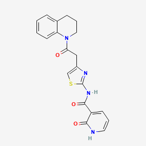 molecular formula C20H18N4O3S B2926251 N-(4-(2-(3,4-二氢喹啉-1(2H)-基)-2-氧代乙基)噻唑-2-基)-2-氧代-1,2-二氢吡啶-3-甲酰胺 CAS No. 946336-15-8