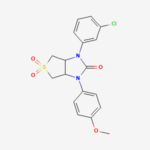 molecular formula C18H17ClN2O4S B2926253 1-(3-chlorophenyl)-3-(4-methoxyphenyl)tetrahydro-1H-thieno[3,4-d]imidazol-2(3H)-one 5,5-dioxide CAS No. 433253-31-7