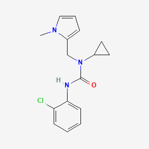 molecular formula C16H18ClN3O B2926258 3-(2-chlorophenyl)-1-cyclopropyl-1-((1-methyl-1H-pyrrol-2-yl)methyl)urea CAS No. 1286705-06-3