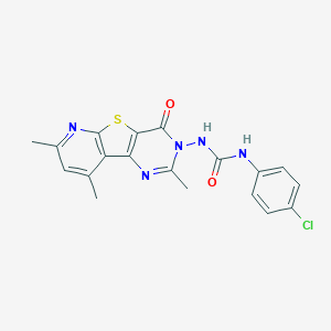 molecular formula C19H16ClN5O2S B292626 N-(4-chlorophenyl)-N'-(2,7,9-trimethyl-4-oxopyrido[3',2':4,5]thieno[3,2-d]pyrimidin-3(4H)-yl)urea 