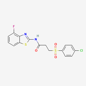 3-((4-chlorophenyl)sulfonyl)-N-(4-fluorobenzo[d]thiazol-2-yl)propanamide