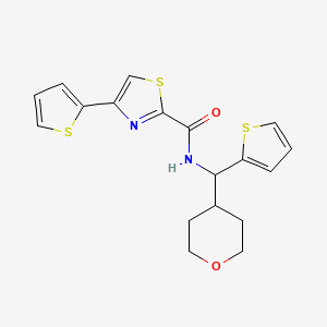 N-[(oxan-4-yl)(thiophen-2-yl)methyl]-4-(thiophen-2-yl)-1,3-thiazole-2-carboxamide