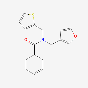 N-(furan-3-ylmethyl)-N-(thiophen-2-ylmethyl)cyclohex-3-enecarboxamide