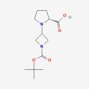 (2R)-1-[1-[(2-Methylpropan-2-yl)oxycarbonyl]azetidin-3-yl]pyrrolidine-2-carboxylic acid