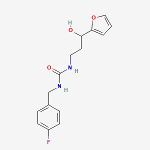 molecular formula C15H17FN2O3 B2926282 1-(4-Fluorobenzyl)-3-(3-(furan-2-yl)-3-hydroxypropyl)urea CAS No. 1421480-92-3