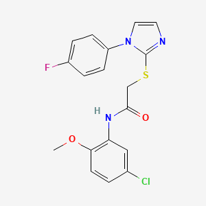 N-(5-chloro-2-methoxyphenyl)-2-[1-(4-fluorophenyl)imidazol-2-yl]sulfanylacetamide