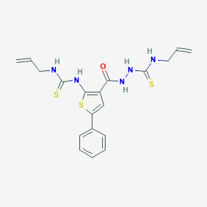 molecular formula C19H21N5OS3 B292629 N-allyl-2-[(2-{[(allylamino)carbothioyl]amino}-5-phenyl-3-thienyl)carbonyl]hydrazinecarbothioamide 