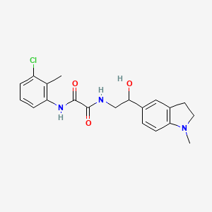 molecular formula C20H22ClN3O3 B2926298 N1-(3-氯-2-甲基苯基)-N2-(2-羟基-2-(1-甲基吲哚-5-基)乙基)草酰胺 CAS No. 1706137-03-2