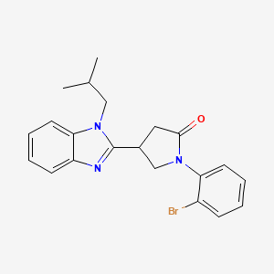 molecular formula C21H22BrN3O B2926305 1-(2-溴苯基)-4-[1-(2-甲基丙基)苯并咪唑-2-基]吡咯烷-2-酮 CAS No. 862828-35-1