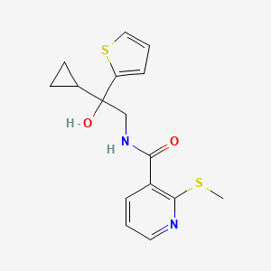 molecular formula C16H18N2O2S2 B2926307 N-(2-环丙基-2-羟基-2-(噻吩-2-基)乙基)-2-(甲硫基)烟酰胺 CAS No. 1396868-34-0