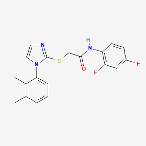 molecular formula C19H17F2N3OS B2926311 N-(2,4-二氟苯基)-2-[1-(2,3-二甲苯基)咪唑-2-基]硫代乙酰胺 CAS No. 851131-60-7