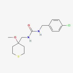 molecular formula C15H21ClN2O2S B2926315 1-(4-氯苄基)-3-((4-甲氧基四氢-2H-噻吩-4-基)甲基)脲 CAS No. 2034487-63-1
