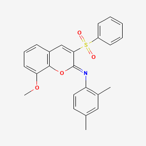 3-(benzenesulfonyl)-N-(2,4-dimethylphenyl)-8-methoxychromen-2-imine