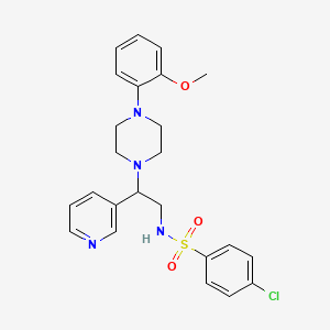 4-chloro-N-(2-(4-(2-methoxyphenyl)piperazin-1-yl)-2-(pyridin-3-yl)ethyl)benzenesulfonamide