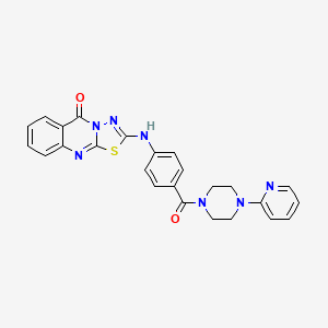 2-({4-[4-(pyridin-2-yl)piperazine-1-carbonyl]phenyl}amino)-5H-[1,3,4]thiadiazolo[2,3-b]quinazolin-5-one