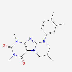 molecular formula C19H23N5O2 B2926340 9-(3,4-dimethylphenyl)-1,3,7-trimethyl-7,8-dihydro-6H-purino[7,8-a]pyrimidine-2,4-dione CAS No. 847368-05-2