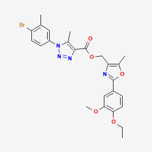 [2-(4-ethoxy-3-methoxyphenyl)-5-methyl-1,3-oxazol-4-yl]methyl 1-(4-bromo-3-methylphenyl)-5-methyl-1H-1,2,3-triazole-4-carboxylate