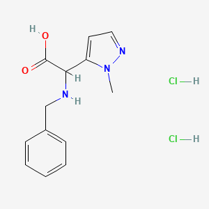 molecular formula C13H17Cl2N3O2 B2926352 2-(benzylamino)-2-(1-methyl-1H-pyrazol-5-yl)acetic acid dihydrochloride CAS No. 1909311-88-1